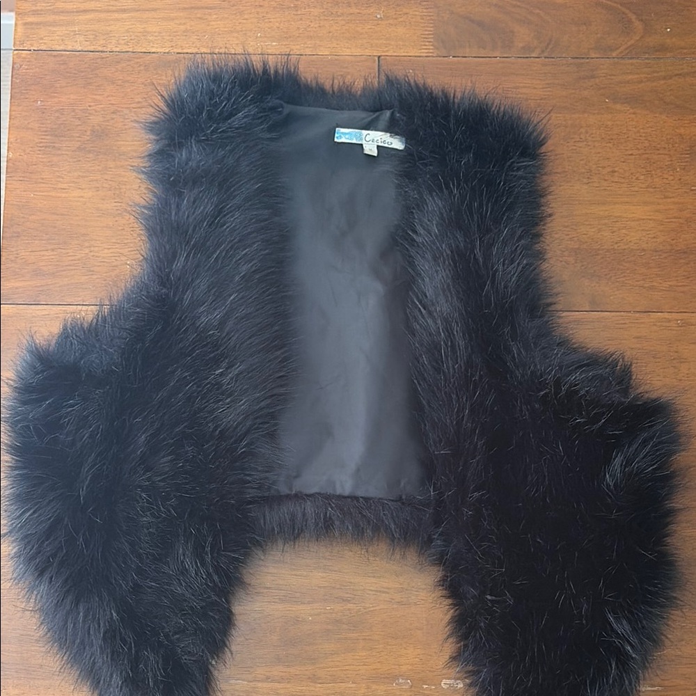 Black Faux Fur Vest